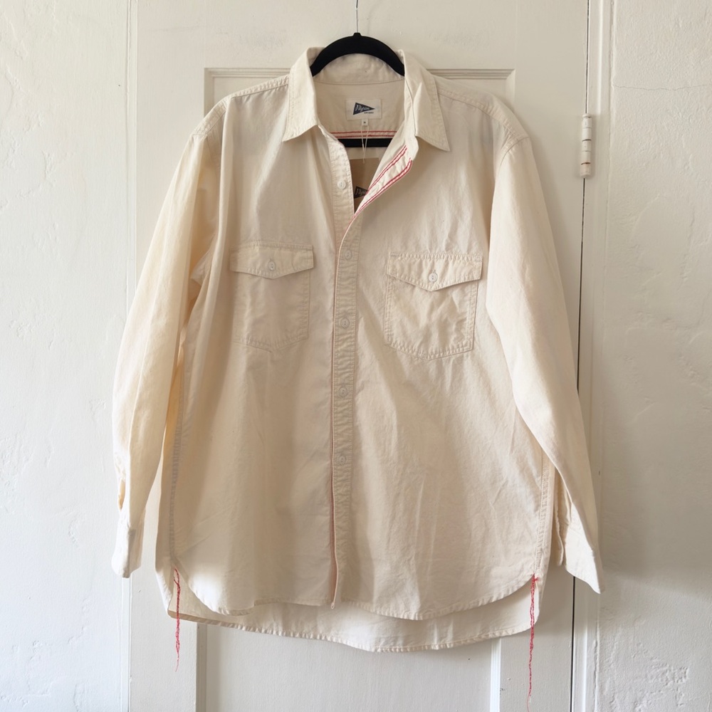 Pilgrim Surf + Supply Rucker Chambray Shirt in Natural Size XL